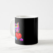 Mug Chat Mignon Arc-en-ciel Câlinant la Saint-Valentin (Devant gauche)