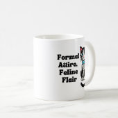 Mug Chat mignon "Attire Formel, Flair Félin" (Devant droit)