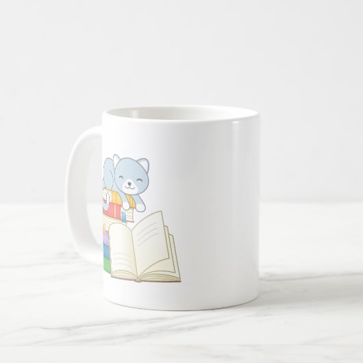 Mug Chat mignon au-dessus d'une citation de lecture de (Devant gauche)