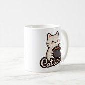 Mug Chat mignon avec café – Catuccino (Devant droit)