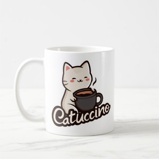 Mug Chat mignon avec café – Catuccino (Gauche)