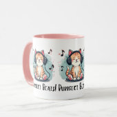 Mug Chat mignon avec casque Kawaii Music Lover Art (Devant gauche)