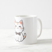Mug Chat Mignon avec Nœud Papillon Design Kawaii (Devant droit)