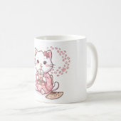 Mug Chat Mignon Buvant du Thé à Bulles Sakura (Devant droit)