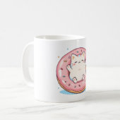 Mug Chat mignon dans un design doux Kawaii de beignet (Devant gauche)