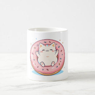 Mug Chat mignon dans un design doux Kawaii de beignet