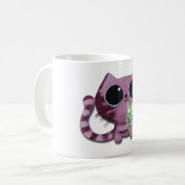 Mug Chat mignon de Kitty avec le petit monstre vert (Devant gauche)