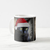 Mug Chat mignon de Noël dans le casquette de Père (Devant gauche)