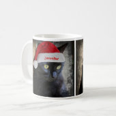 Mug Chat mignon de Noël, nom customisé de W sur le (Devant gauche)