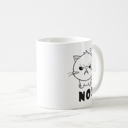 Mug Chat mignon en colère en train de baiser Non. (Devant droit)