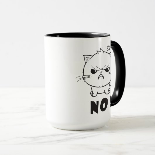 Mug Chat mignon en colère en train de baiser Non. (Devant droit)
