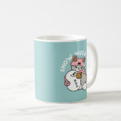 Mug Chat mignon en Engin à neige avec Art Snowman (Devant droit)