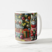 Mug Chat mignon en pull de Noël (Devant droit)