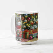 Mug Chat mignon en pull de Noël (Devant gauche)