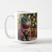 Mug Chat mignon en pull de Noël (Gauche)