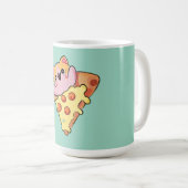 Mug Chat Mignon Enlaçant une Pizza au Pepperoni de Des (Devant droit)