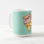 Mug Chat Mignon Enlaçant une Pizza au Pepperoni de Des (Devant gauche)