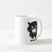 Mug Chat mignon fâché baiser quoi. (Devant droit)