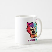 Mug Chat mignon fâché en train de baiser Fluff Off. (Devant droit)