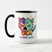 Mug Chat mignon fâché en train de baiser Fluff Off. (Gauche)