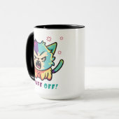 Mug Chat mignon fâché en train de baiser Fluff Off. (Devant gauche)