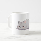 Mug Chat mignon kawaii grumpy endormi (Devant gauche)