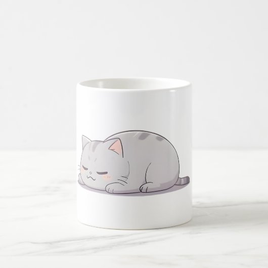 Mug Chat mignon kawaii grumpy endormi (Centre)