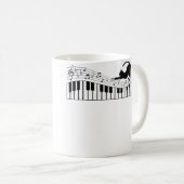 Mug Chat Mignon Kitty Jouant Clavier Musique Clé Piani (Devant droit)
