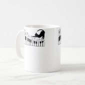 Mug Chat Mignon Kitty Jouant Clavier Musique Clé Piani (Devant gauche)