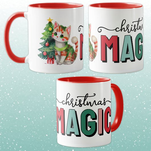 Mug Chat mignon magie de Noël
