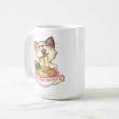 Mug Chat mignon mangeant du Ramen dessin animé drôle c (Devant gauche)
