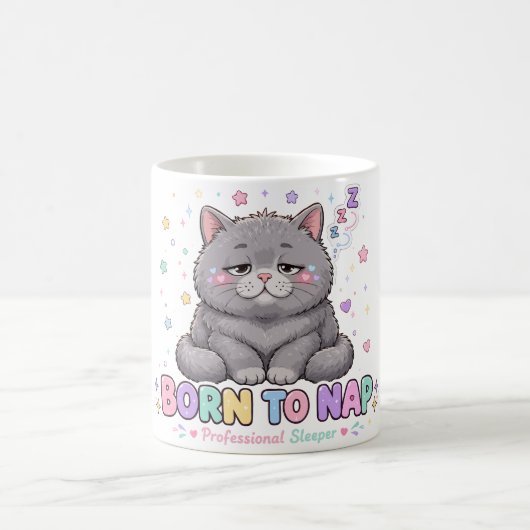Mug Chat mignon né pour faire la sieste (Centre)