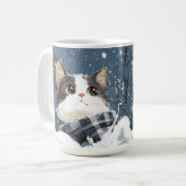 Mug Chat mignon pelucheux neige d'hiver (Devant gauche)