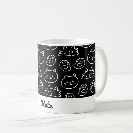 Mug Chat mignon personnalisé (Devant droit)