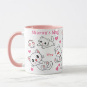 Mug Chat mignon personnalisé et boug pour enfants de s (Gauche)
