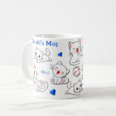 Mug Chat mignon personnalisé et boug pour enfants de s (Devant gauche)
