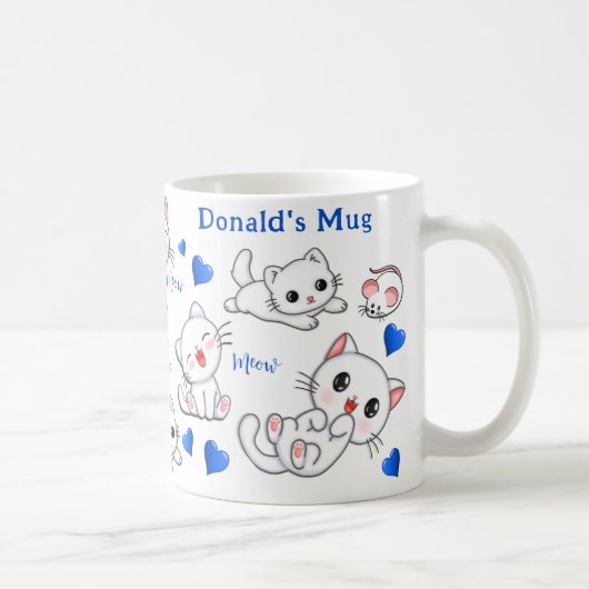 Mug Chat mignon personnalisé et boug pour enfants de s (Droite)