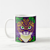 Mug Chat mignon portant un Masque Mardi Gras (Gauche)