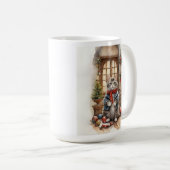 Mug Chat mignonne à la veste de Noël et à l'écharpe (Devant droit)
