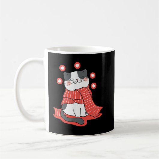 Mug Chat mignonne avec coeur pour la Saint Valentin et (Gauche)