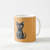 Mug Chat Minou Noir Orange Miaou (Devant droit)
