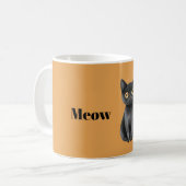 Mug Chat Minou Noir Orange Miaou (Devant gauche)