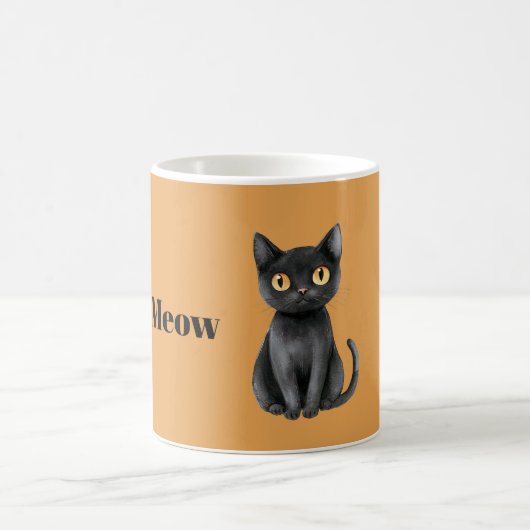 Mug Chat Minou Noir Orange Miaou (Centre)