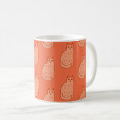 Mug Chat moderne de la moitié du siècle, orange et (Devant droit)