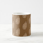 Mug Chat moderne du milieu du siècle, beige et Brown c (Centre)