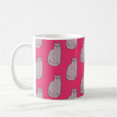 Mug Chat moderne du milieu du siècle, Fuchsia et rose  (Gauche)