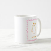 Mug Chat Moderne Fantaisiste Orange et Rose (Devant droit)