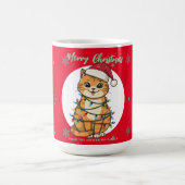 Mug Chat moderne joyeux Noël flocon de neige rouge cha (Centre)