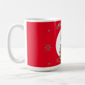 Mug Chat moderne joyeux Noël flocon de neige rouge cha (Gauche)