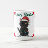 Mug chat moderne rouge joyeux flocon de neige Noël cha (Centre)
